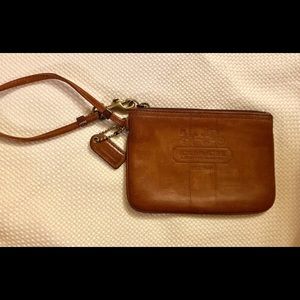 Authentic Leather Coach Signature Wristlet
